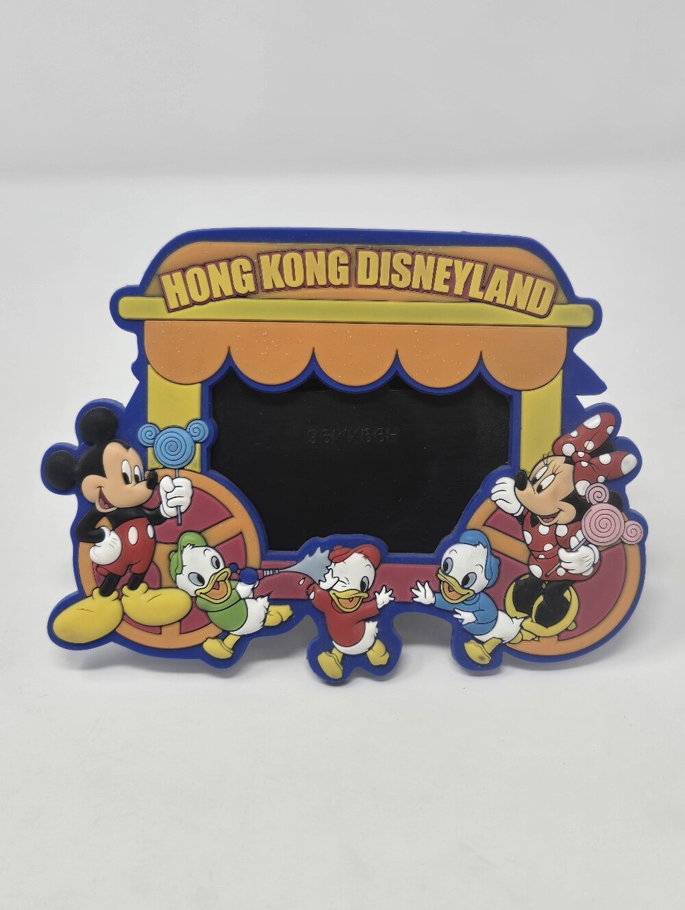 VINTAGE HONG KONG DISNEYLAND RUBBER PHOTO FRAME MAGNET MICKEY MOUSE MINNIE CANDY